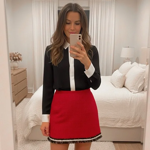 Alice + Olivia Rubi Tweed Micro Mini Skirt - Picture 2 of 5